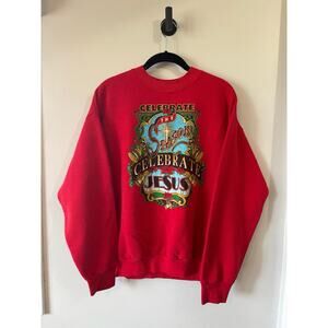 Vintage Christmas Jesus Crewneck Sweatshirt Sz Large Fruit Of The Loom Lg 1994